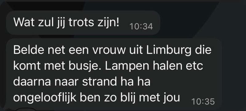 WhatsApp: belde net een vrouw uit Limburg die komt met busje, lampen halen